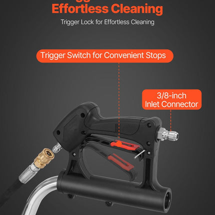 20" Pressure Washer Surface Cleaner, Stainless Steel Pressure Washer Attachments with 4 Wheels, 4500 Max PSI, 3/8 Quick Connector, 2 Spray Nozzles, Dual Handle, for Concrete, Patio, Sidewalk.