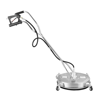 20" Pressure Washer Surface Cleaner, Stainless Steel Pressure Washer Attachments with 4 Wheels, 4500 Max PSI, 3/8 Quick Connector, 2 Spray Nozzles, Dual Handle, for Concrete, Patio, Sidewalk.