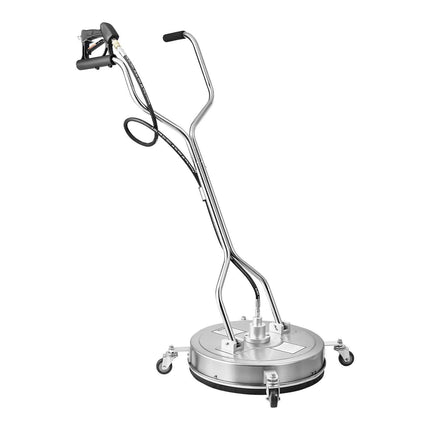 20" Pressure Washer Surface Cleaner, Stainless Steel Pressure Washer Attachments with 4 Wheels, 4500 Max PSI, 3/8 Quick Connector, 2 Spray Nozzles, Dual Handle, for Concrete, Patio, Sidewalk.