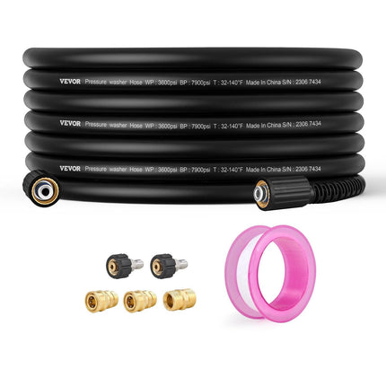 50 FT 3600 PSI High Pressure Power Washer Hose 1/4" Quick Connection.