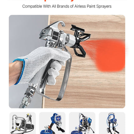 Airless Paint Spray Gun 3600PSI High Pressure Airless Spray Gun with 5Tips.