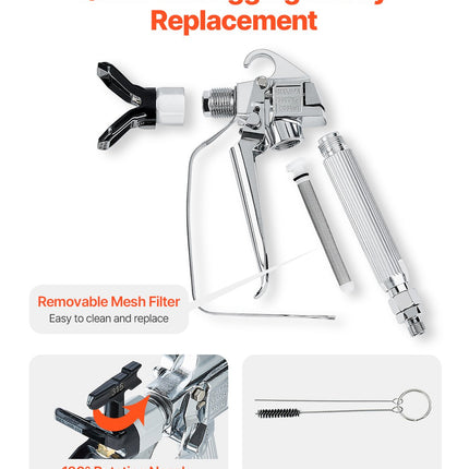 Airless Paint Spray Gun 3600PSI High Pressure Airless Spray Gun with 5Tips.