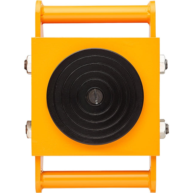 4PCS Machinery Skate Dolly, 17637LBS/8T Industrial Machinery Mover, Heavy Duty Carbon Steel Machinery Moving Skate with 4 PU Wheels and 360° Rotation Non-Slip Cap for Warehouse Workshop Factory.