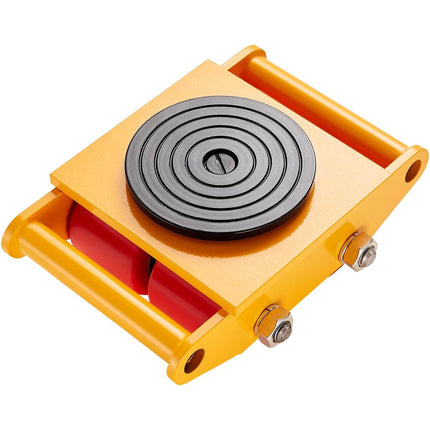 4PCS Machinery Skate Dolly, 17637LBS/8T Industrial Machinery Mover, Heavy Duty Carbon Steel Machinery Moving Skate with 4 PU Wheels and 360° Rotation Non-Slip Cap for Warehouse Workshop Factory.