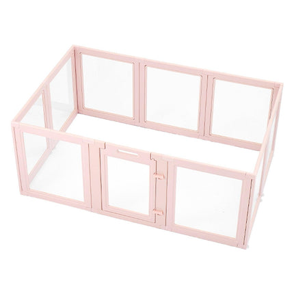 Dog Whelping Box, 1.54x1x0.6 m Plastic Dog Whelping Pen for Medium Sized Dogs, Waterproof Transparent Puppy Playpen with Windows & Door Lock, Easy to Clean, Durable Indoor Pet Dogs Cats Birth Kit.