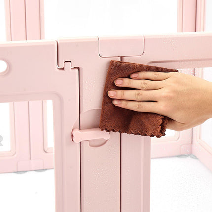 Dog Whelping Box, 1.54x1x0.6 m Plastic Dog Whelping Pen for Medium Sized Dogs, Waterproof Transparent Puppy Playpen with Windows & Door Lock, Easy to Clean, Durable Indoor Pet Dogs Cats Birth Kit.