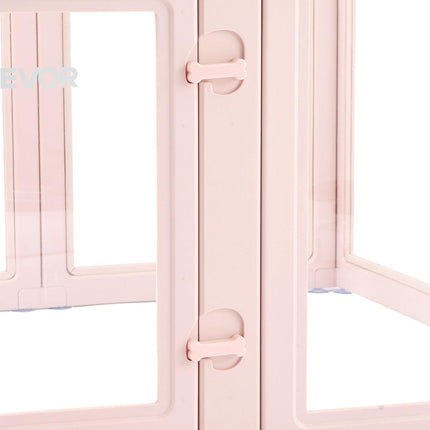 Dog Whelping Box, 1.54x1x0.6 m Plastic Dog Whelping Pen for Medium Sized Dogs, Waterproof Transparent Puppy Playpen with Windows & Door Lock, Easy to Clean, Durable Indoor Pet Dogs Cats Birth Kit.