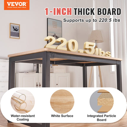 Table Top, 63" x 31.5" x 1", 220.5 lbs Load Capacity, Universal One-Piece Particle Board Desktop for Height Adjustable Electric Standing Desk Frame, Rectangular Countertop for Home & Office Desk.
