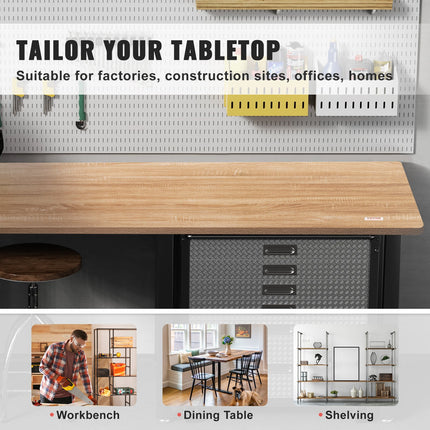 Table Top, 63" x 31.5" x 1", 220.5 lbs Load Capacity, Universal One-Piece Particle Board Desktop for Height Adjustable Electric Standing Desk Frame, Rectangular Countertop for Home & Office Desk.