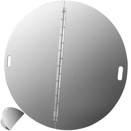 Fire Pit Lid Round 40 Inch Foldable Fire Pit Ring Snuff Cover 430 Stainless Steel Fire Pit Spark Screen Cover 3mm Thickness.