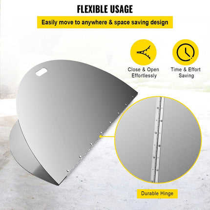 Fire Pit Lid Round 40 Inch Foldable Fire Pit Ring Snuff Cover 430 Stainless Steel Fire Pit Spark Screen Cover 3mm Thickness.