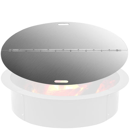 Fire Pit Lid Round 40 Inch Foldable Fire Pit Ring Snuff Cover 430 Stainless Steel Fire Pit Spark Screen Cover 3mm Thickness.