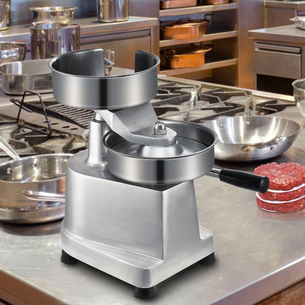 Commercial Burger Patty Maker, 150mm Hamburger Beef Patty Maker, Heavy Duty Food-Grade Stainless Steel Bowl Burger Press Machine, Kitchen Meat Forming Processor with 1000 Pcs Patty Papers.