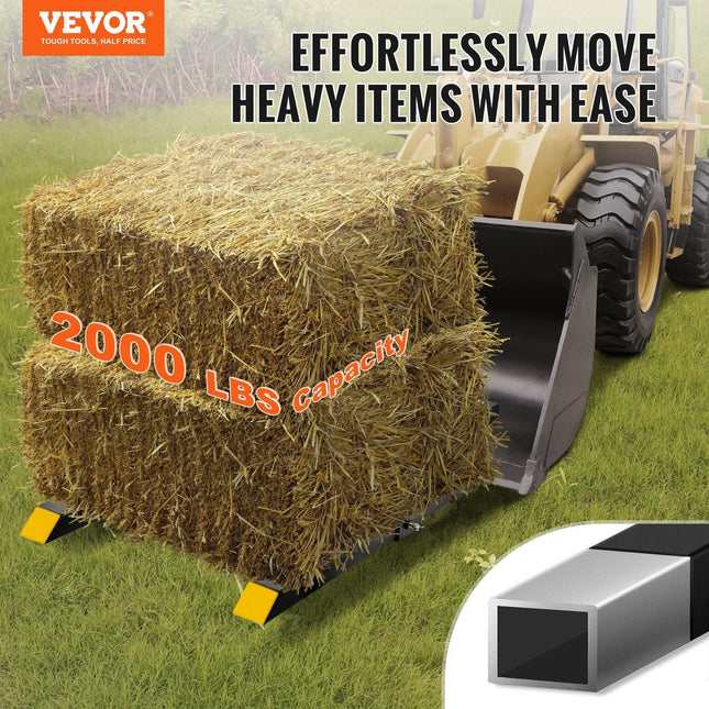 VEVOR Pallet Forks, 907kg Capacity Clamp on Pallet Forks, 1090mm Tractor Bucket Forks, Heavy Duty Front Loader Attachment for Tractor, Skid Steer, Loader Bucket, Tractor Forks for Agriculture and Far.