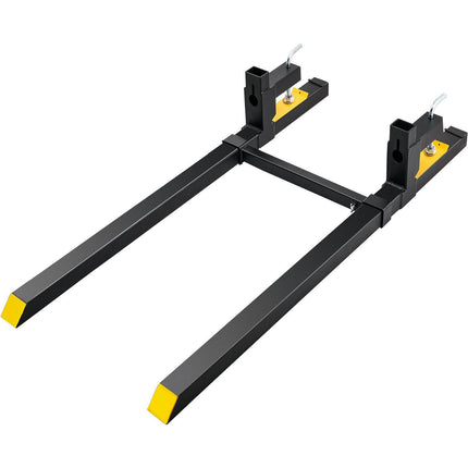 VEVOR Pallet Forks, 907 kg Tractor Bucket Forks, 1490 mm Total Length Clamp on Pallet Forks with Adjustable Stabilizer bar, Heavy Duty Pallet Forks for Tractor Attachments, Skid Steer, Loader Bucket.