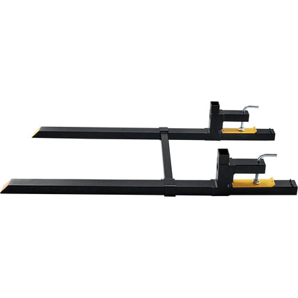 VEVOR Pallet Forks, 907 kg Tractor Bucket Forks, 1490 mm Total Length Clamp on Pallet Forks with Adjustable Stabilizer bar, Heavy Duty Pallet Forks for Tractor Attachments, Skid Steer, Loader Bucket.