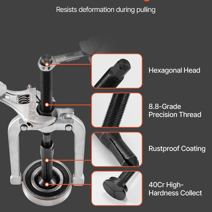 Blind Hole Bearing Puller Set, 16-in-1 Inner Bearing Race and Seal Extractor Kit, 16 PCS Slide Hammer Pilot Insert Inner Internal Bearing Removal Tool Set with 10 Split Collets and Counterstay.