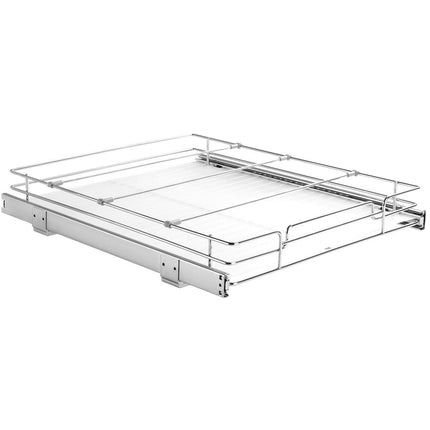 18.5"Wx21"Dx3.5"H Pull Out Cabinet Organizer, Heavy Duty Slide Out Pantry Shelves, Steel Roll Out Drawers, Sliding Drawer Storage for Home Under Sink, 20"Wx22"Dx7"H Install Size for Cabinet.