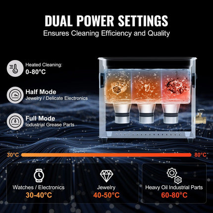 6L Ultra Sonic Cleaner, 180W Digital Ultrasonic Cleaning Machine with Gentle Mode & Upgraded Degassing, 40kHz Industrial Ultrasound Cleaner with Heater & Timer for Retainer, Jewelry, Tools.