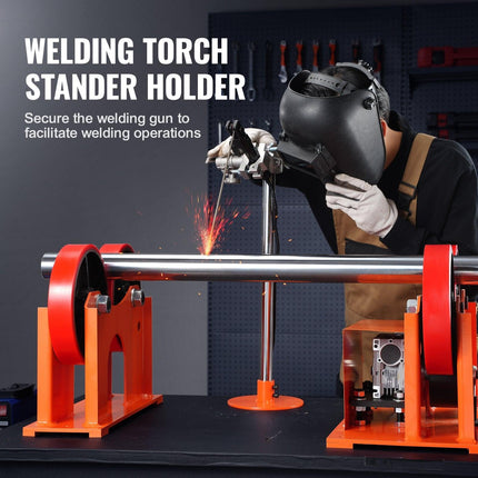 Turning Rolls Linkage Roller, 1000KG/2205LBS Loading Welding Turning Roll, 25-1400mm Diameter, 80-1600 mm/min Rotary Welding Positioner & Welding Torch Stand for Welding Equipment Support.