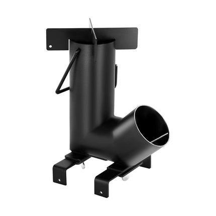 Camping Rocket Stove, Wood Burning Portable Rocket Stove with Carrying Bag for Backpacking, Carbon Steel, Burn Wood, Twigs or Sticks for Outdoor Cooking, Backyard, Camp Cooking, Heating, Black.