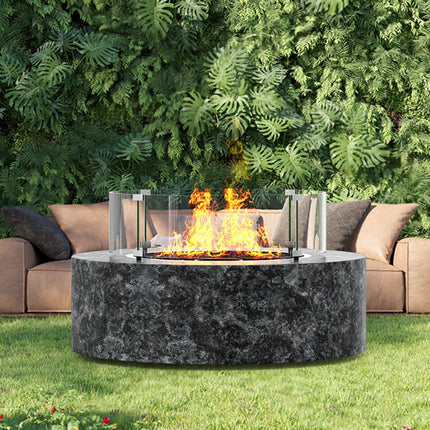 Fire Pit Wind Guard, 740 x 214mm Round Glass Flame Shield, 6mm Thick Fire Table Accessory, Clear Tempered Glass Flame Guard for Propane, Gas, Outdoor, Patio, Backyard.