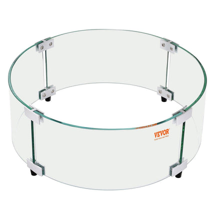 Fire Pit Wind Guard, 740 x 214mm Round Glass Flame Shield, 6mm Thick Fire Table Accessory, Clear Tempered Glass Flame Guard for Propane, Gas, Outdoor, Patio, Backyard.