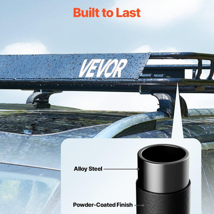 Roof Rack Cargo Carrier, 1095 x 1270 x 105 mm, Universal Rooftop Cargo Basket, Car Top Luggage Holder with 68 kg Max Load Capacity, 4.1 in Fence, Anti-Rust Alloy Steel, Wind Fairing, for SUV Car.