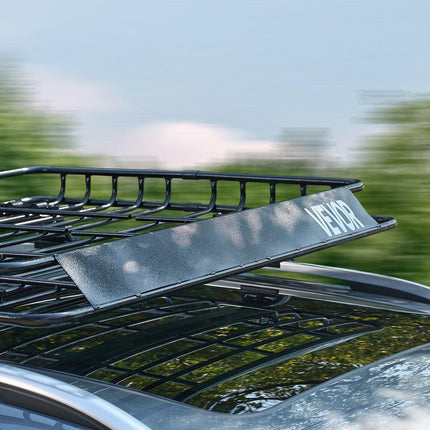 Roof Rack Cargo Carrier, 1095 x 1270 x 105 mm, Universal Rooftop Cargo Basket, Car Top Luggage Holder with 68 kg Max Load Capacity, 4.1 in Fence, Anti-Rust Alloy Steel, Wind Fairing, for SUV Car.