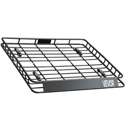 Roof Rack Cargo Carrier, 1095 x 1270 x 105 mm, Universal Rooftop Cargo Basket, Car Top Luggage Holder with 68 kg Max Load Capacity, 4.1 in Fence, Anti-Rust Alloy Steel, Wind Fairing, for SUV Car.