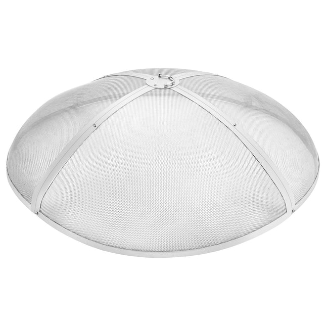 Fire Pit Spark Screen Round 40", Reinforced Heavy Duty Steel Metal Cover, Outdoor Firepit Lid, Easy-Opening Top Screen Covers Round with Ring Handle for Outdoor Patio Fire Pits Backyard.