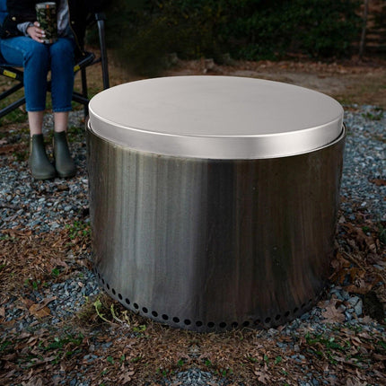 Fire Pit Cover Lid, 27" Portable Firepit Spark Screen,Stainless Steel Steel Metal Cover, Easy-Opening Outdoor Wood Burning and Camping Stove Accessory, for Outdoor Patio Fire Pits Backyard.