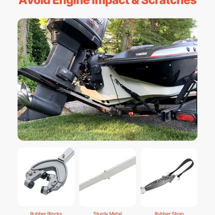 Transom Saver, 609.6-914.4 mm, Adjustable Boat Transom Saver with Heavy-Duty Head, Corrosion-Resistant Easy-to-Install Transom Savers for Less Than 100 HP Outboard Motor , Fit for Roller & Trailer.
