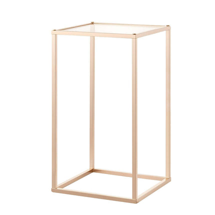 Wedding Flower Stand, 10PCS 40cm Column Flower Stand, Floral Stands with Acrylic Laminate, Gold Rectangular Floral Display Rack for Wedding, Party, Birthday, Home, Gold Centerpiece Stands.