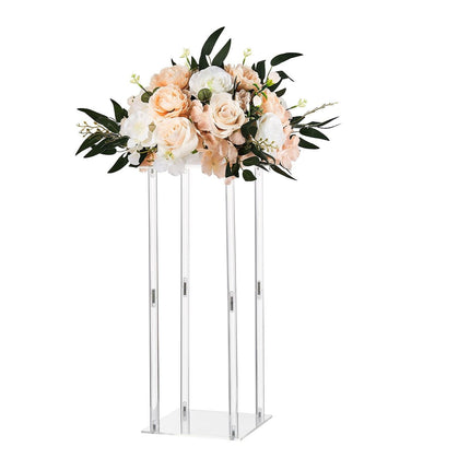 Wedding Flower Stand, 10PCS 50cm Column Flower Stand, Floral Stands with Acrylic Laminate, Cylindrical Cubic Floral Display Rack for Wedding, Party, Birthday, Home, Centerpiece Stands.