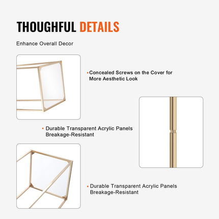 10PCS 31.5inch/80cm High Wedding Flower Stand, With Acrylic Laminate,Metal Vase Column Geometric Centerpiece Stands, Gold Rectangular Floral Display Rack for Events Reception, Party Decoration.