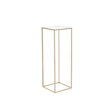 10PCS 31.5inch/80cm High Wedding Flower Stand, With Acrylic Laminate,Metal Vase Column Geometric Centerpiece Stands, Gold Rectangular Floral Display Rack for Events Reception, Party Decoration.