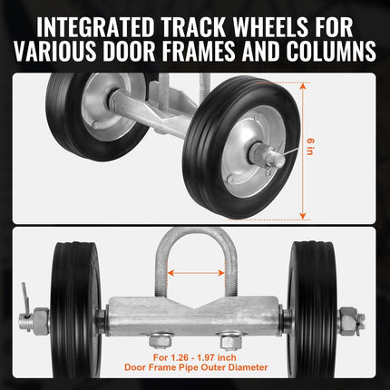 Sliding Gate Kit 6” Heavy Duty Rolling Hardware for Door 600 lbs Load.