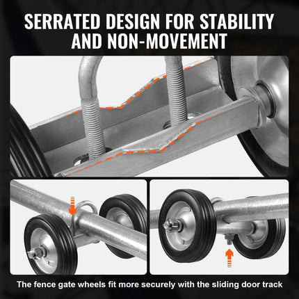 Sliding Gate Kit 6” Heavy Duty Rolling Hardware for Door 600 lbs Load.