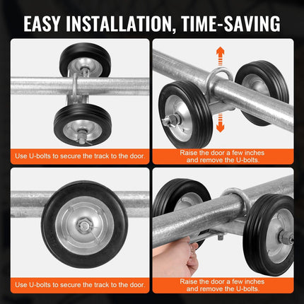 Sliding Gate Kit 6” Heavy Duty Rolling Hardware for Door 600 lbs Load.