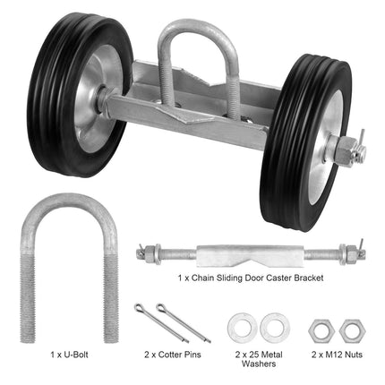 Sliding Gate Kit 6” Heavy Duty Rolling Hardware for Door 600 lbs Load.