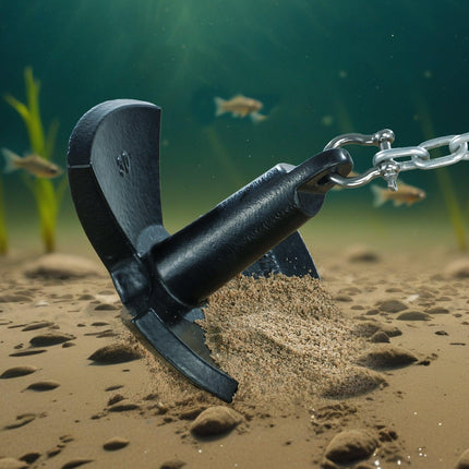 River Anchor 30LB Boat Anchor Cast Iron Black Vinyl-Coated Mushroom Anchor.
