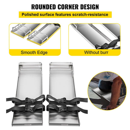 Concrete Knee Boards 70cm x 20cm Slider Knee Boards, Kneeler Board Stainless Steel Kneeboards, Concrete Sliders Pair Moving Sliders, with Concrete Board Straps for Cement and Concrete Finishi.