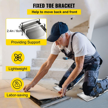 Concrete Knee Boards 70cm x 20cm Slider Knee Boards, Kneeler Board Stainless Steel Kneeboards, Concrete Sliders Pair Moving Sliders, with Concrete Board Straps for Cement and Concrete Finishi.