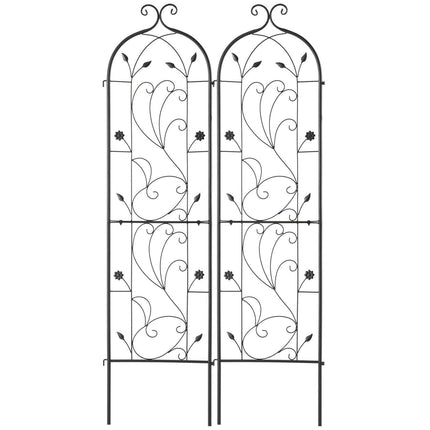 2 Packs Metal Garden Trellis for Climbing Plant Support 60x15 in Rustproof.