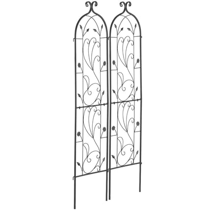 2 Packs Metal Garden Trellis for Climbing Plant Support 60x15 in Rustproof.