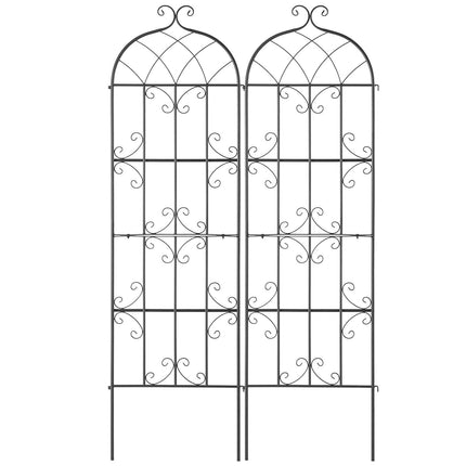 2 Packs Metal Garden Trellis for Climbing Plant Support 71x20 in Rustproof.