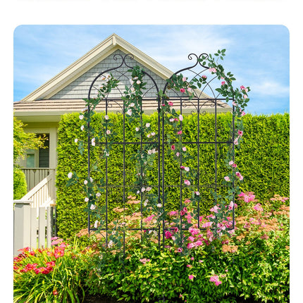 2 Packs Metal Garden Trellis for Climbing Plant Support 71x20 in Rustproof.