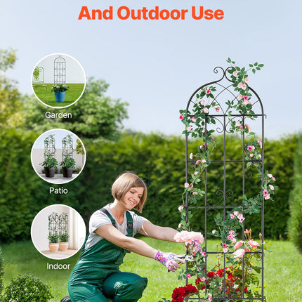 2 Packs Metal Garden Trellis for Climbing Plant Support 71x20 in Rustproof.