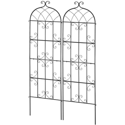 2 Packs Metal Garden Trellis for Climbing Plant Support 71x20 in Rustproof.